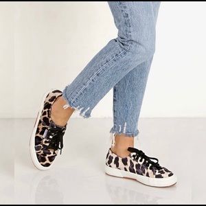 Superga Velvet Leopard Print Sneakers Women’s Size 10